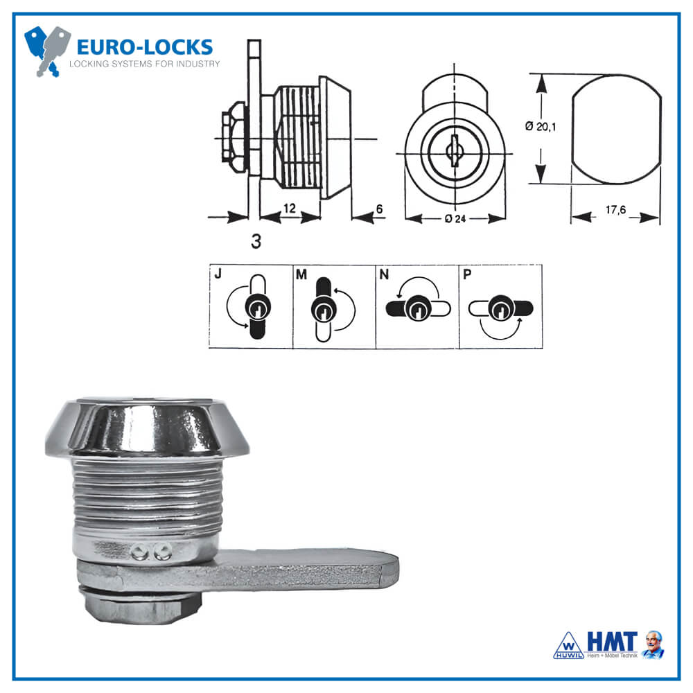 EURO-LOCKS Hebelschloss Serie 93E für Briefkästen - VS