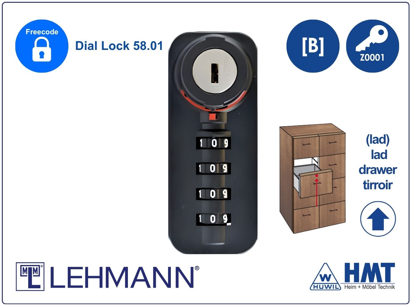 MLM SERRURE Type Dial Lock 58.01 Free - [A] / lad / Z0001 / S