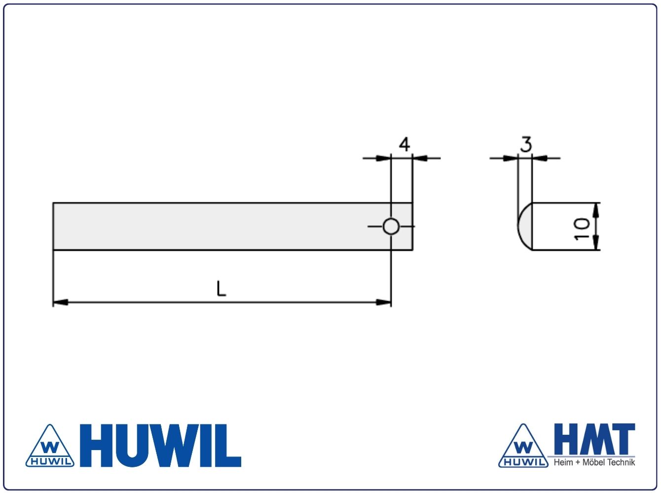 HUWIL SHOOTING BAR Type 043 - 600mm