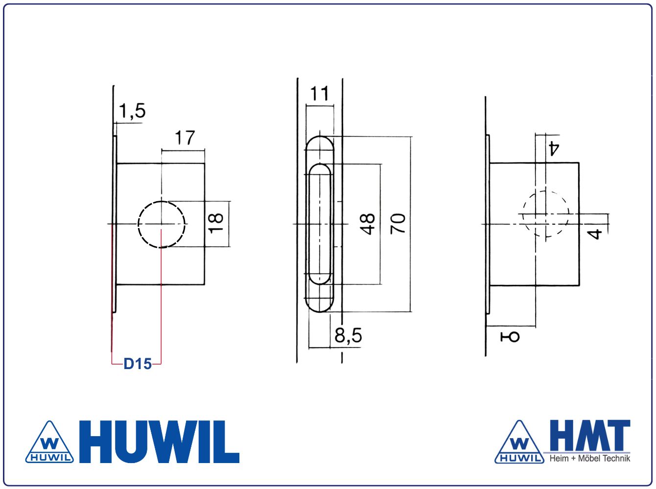 HUWIL SERRURE Type 0002 [M] - D15 / ls