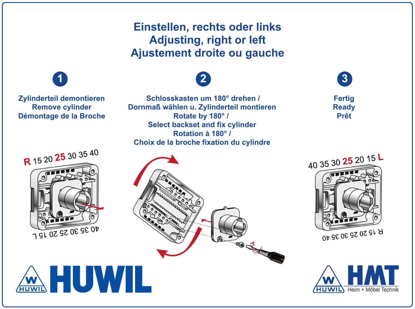 HUWIL SERRURE Type 660 VCS18 [ZL27,5] - D15 á D40 / rs + ls