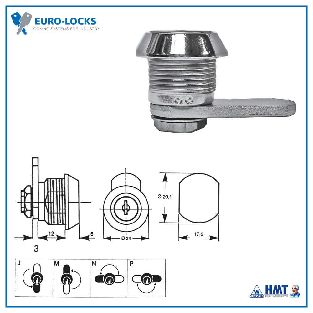 DELETE EURO-LOCKS Hebelschloss Serie 93E für Briefkästen - GL