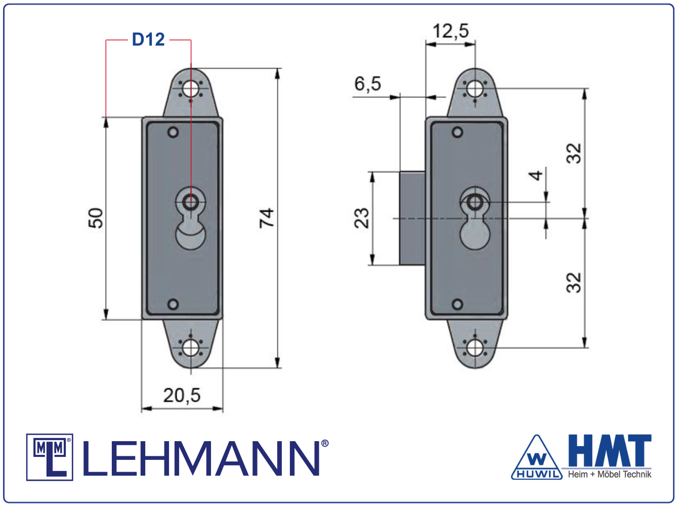 MLM SERRURE Type 530 [N] pour clé à panneton - D12 / rs