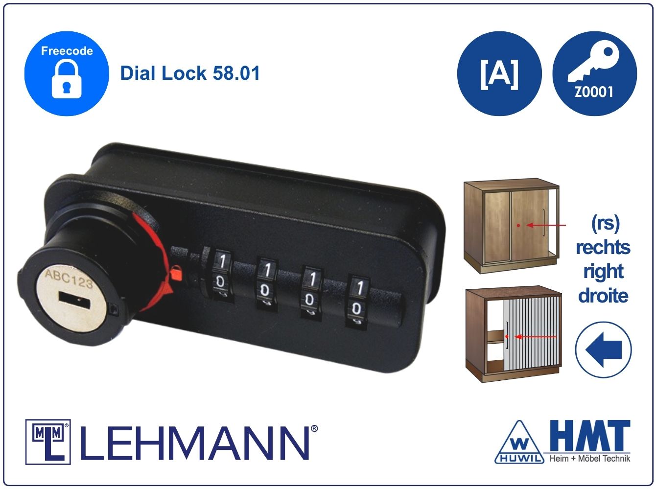 MLM SERRURE Type Dial Lock 58.01 Free - [B] / rs / Z0001 / S