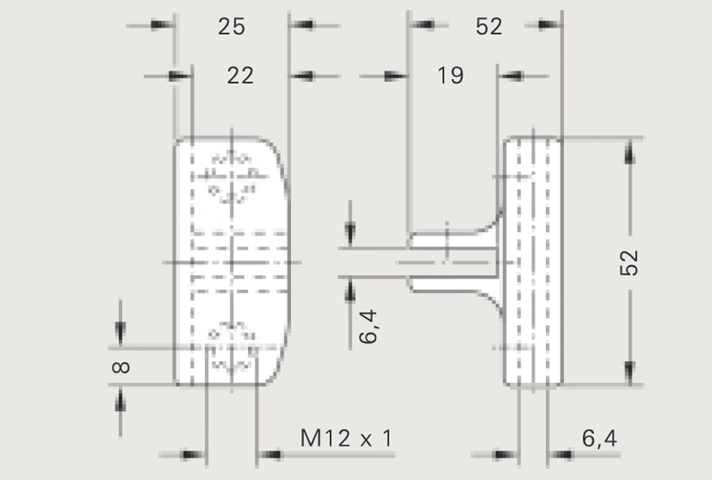 Glashalter Typ 7001 / T-Halter