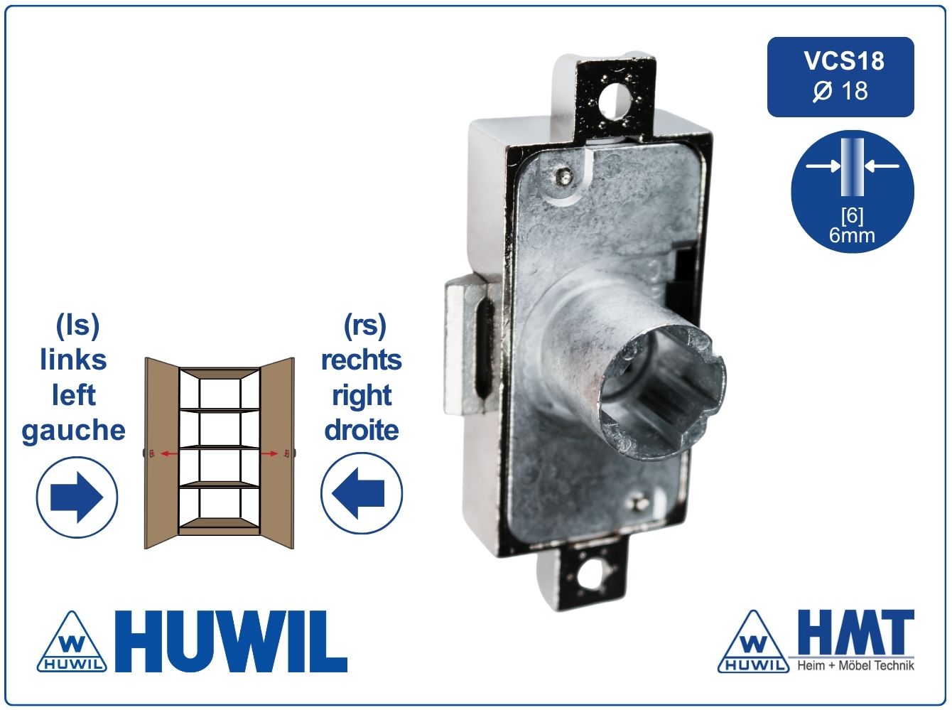 HUWIL LOCK [6] Type 0748 [VK] - D20 / rs + ls