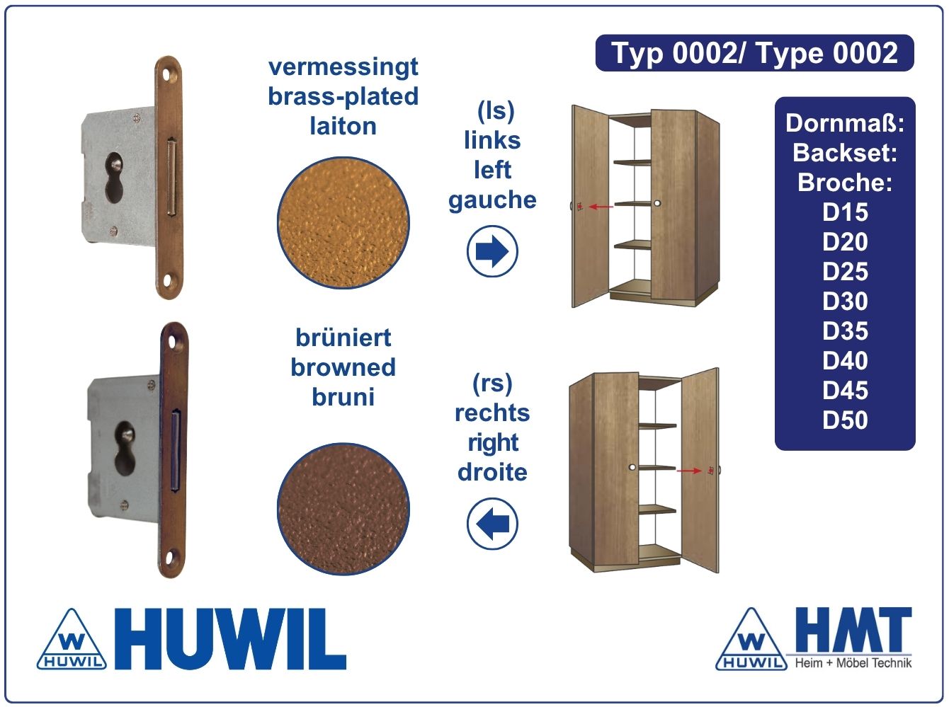 HUWIL SERRURE Type 0002 [M] - D15 / ls