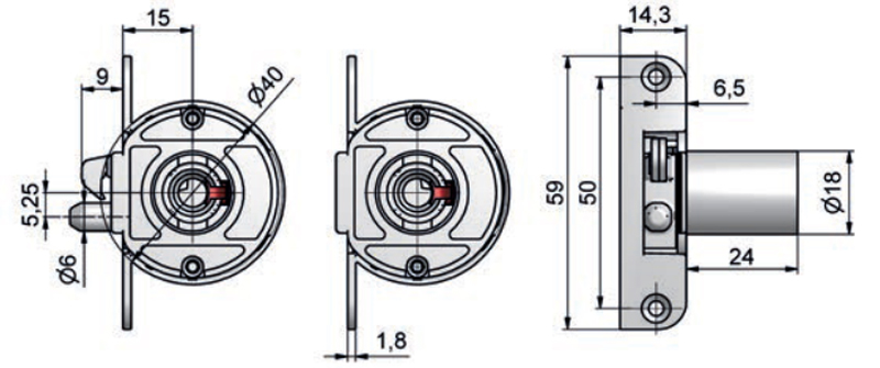 Замок врезной HUWIL