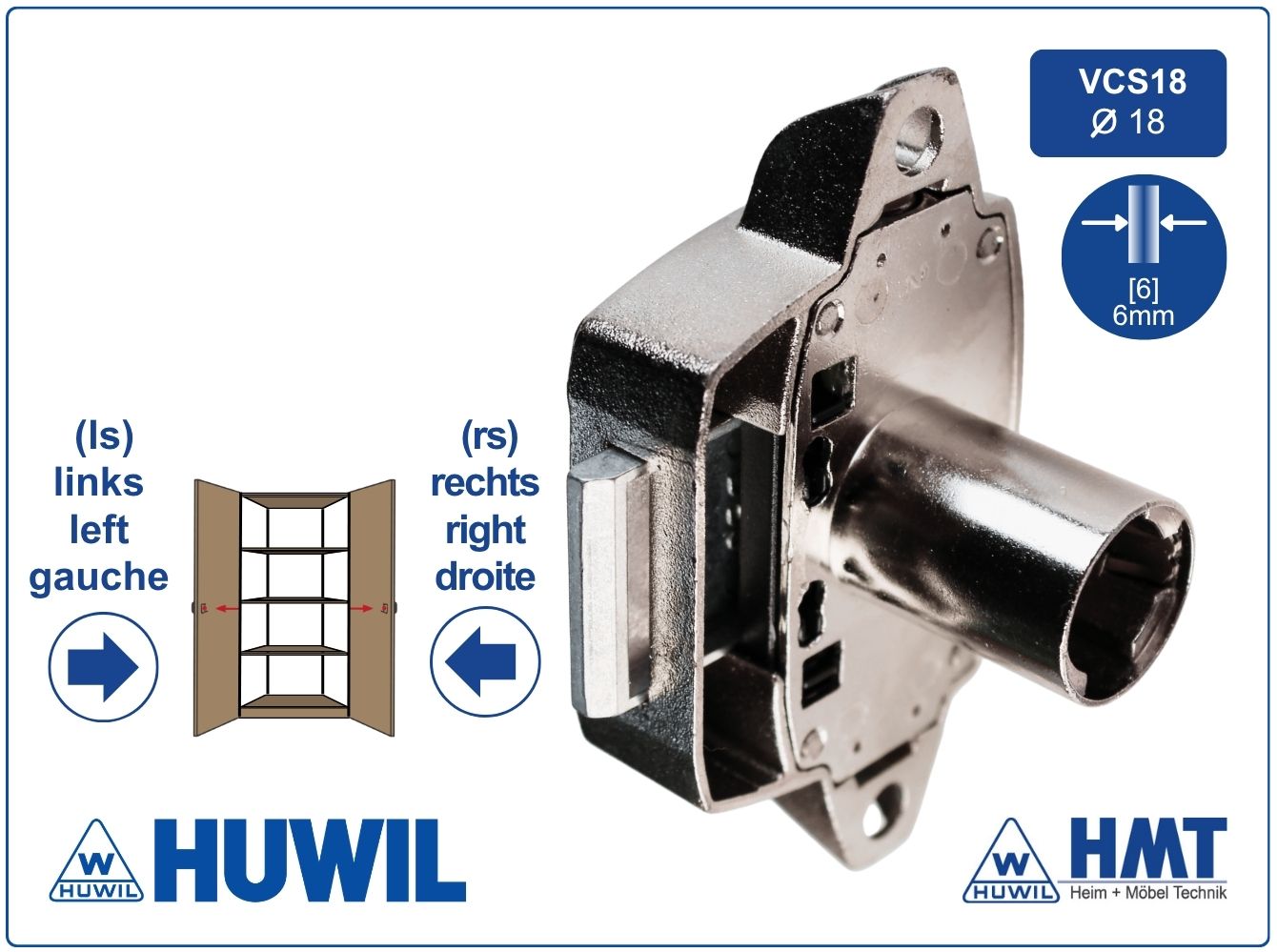 HUWIL SERRURE [6] Type 0247 VCS18 - D30 (ou pour BOUTON 601)