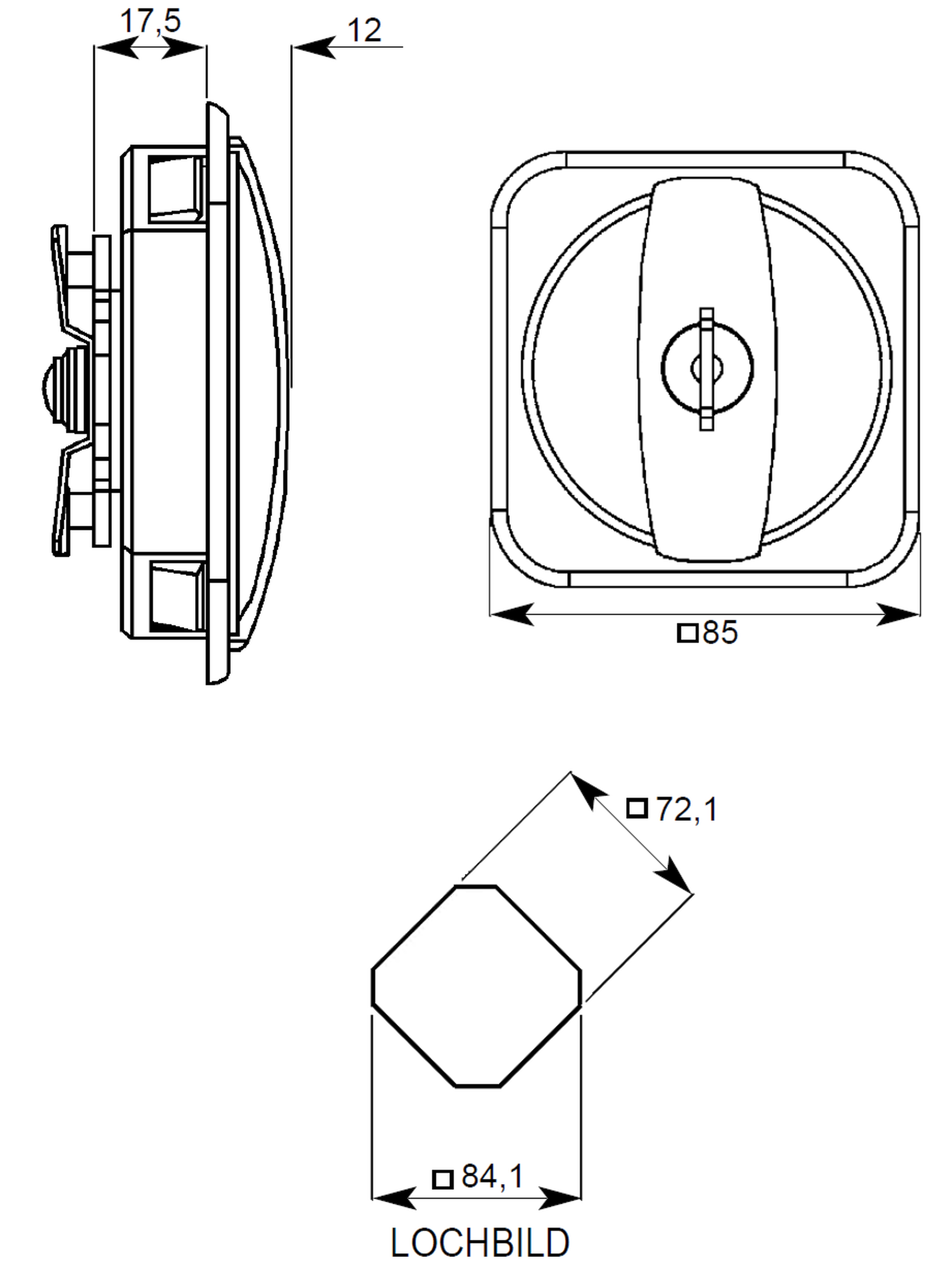 EURO-LOCKS GRIFF Typ C 085 - [SK: E-K7] / VS